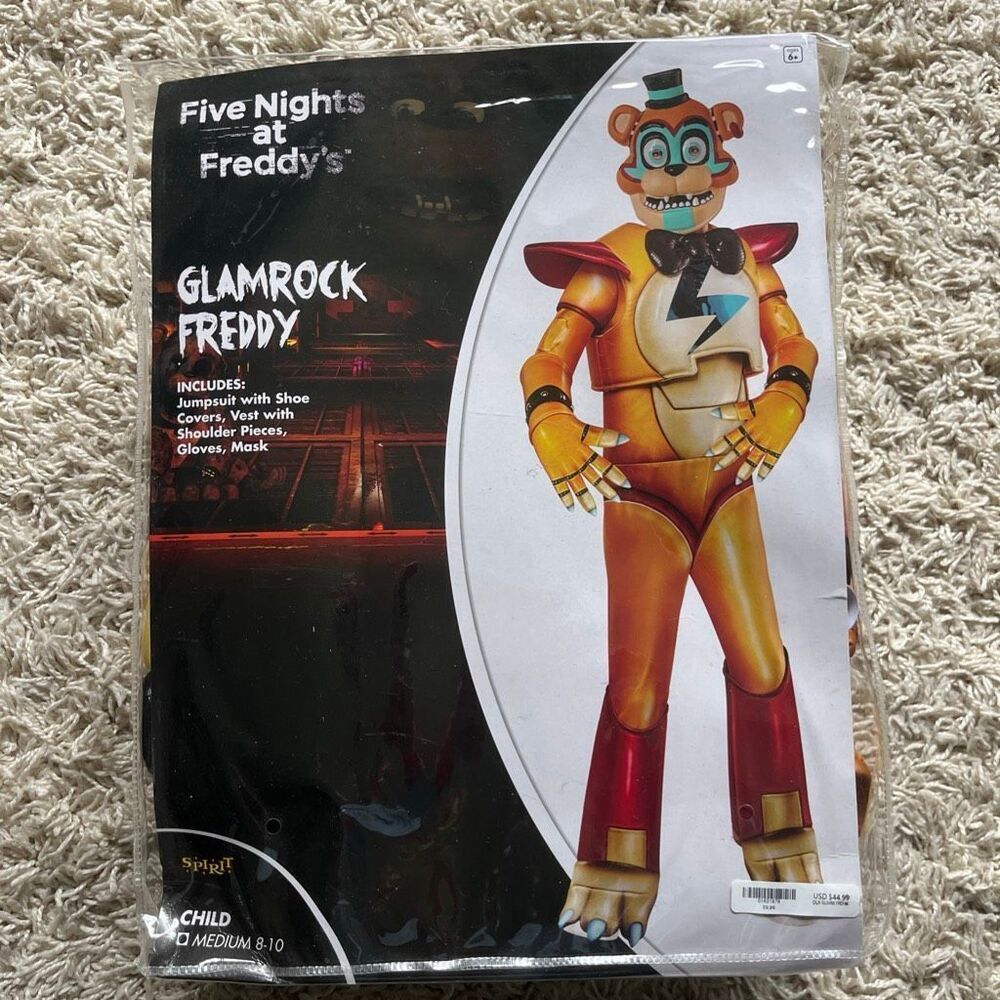 New Kids Glamrock Freddy Costume - Five Nights at Freddy's Child 8-10